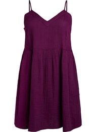 Puuvillainen rantamekko kapeilla olkaimilla, Violetti