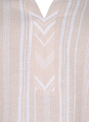 Raidallinen pusero pellava-viskoosisekoitetta, Beige White Stripe, Packshot image number 2