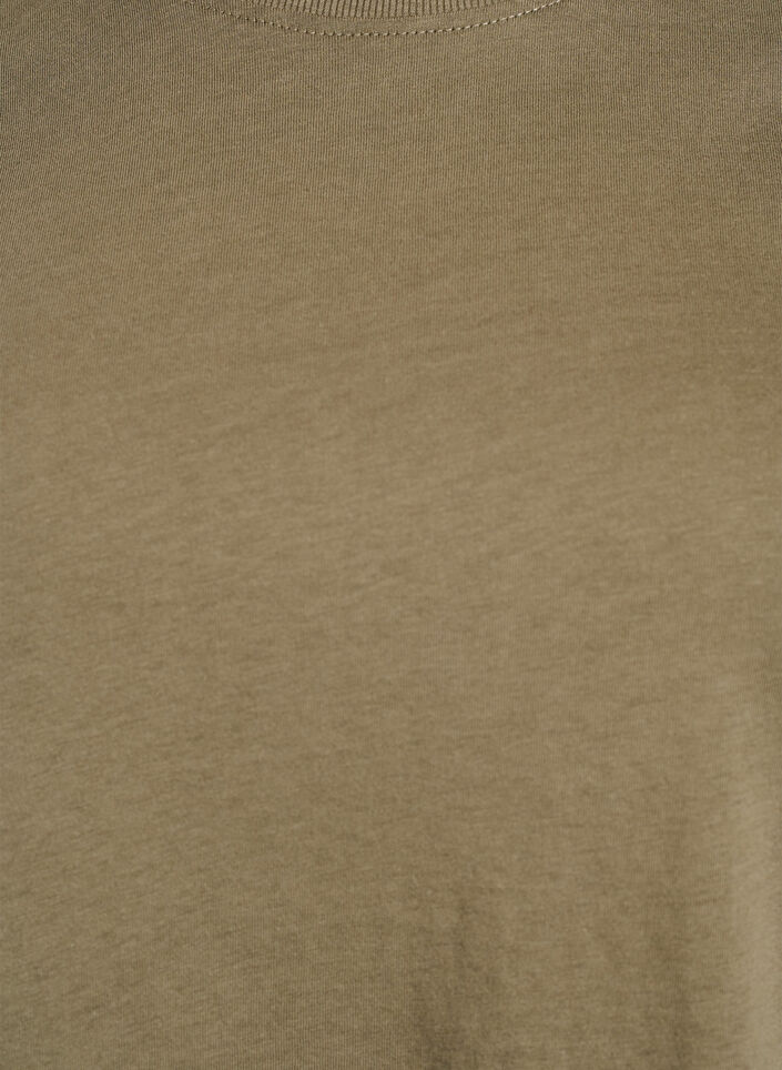 Puuvillainen perus-T-paita, jossa on py&ouml;re&auml; kaula-aukko, Vihre&auml;, Packshot image number 2