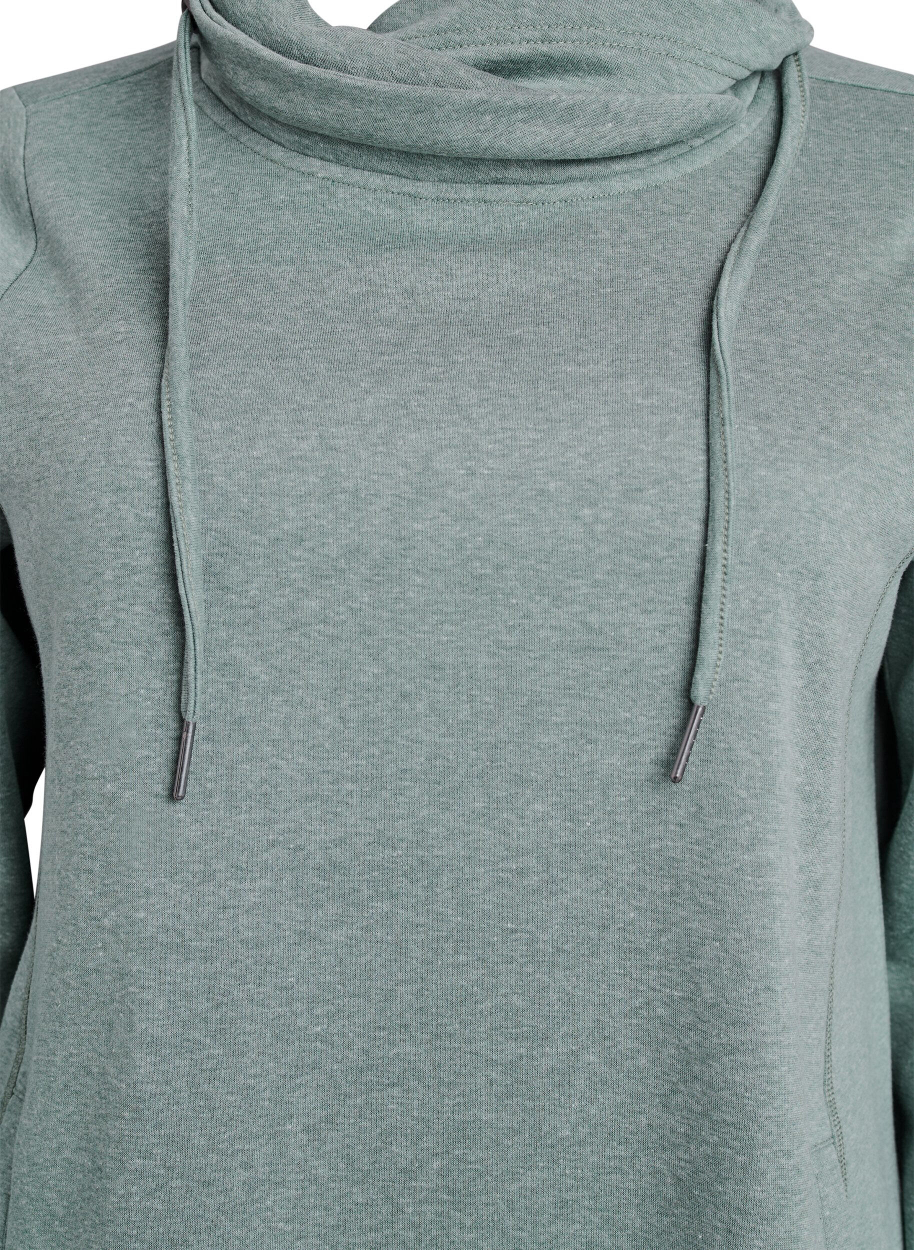 Zizzi Lyhyt swetarimekko korkealla kauluksella ja taskuilla, Vihre&auml;, Packshot image number 2