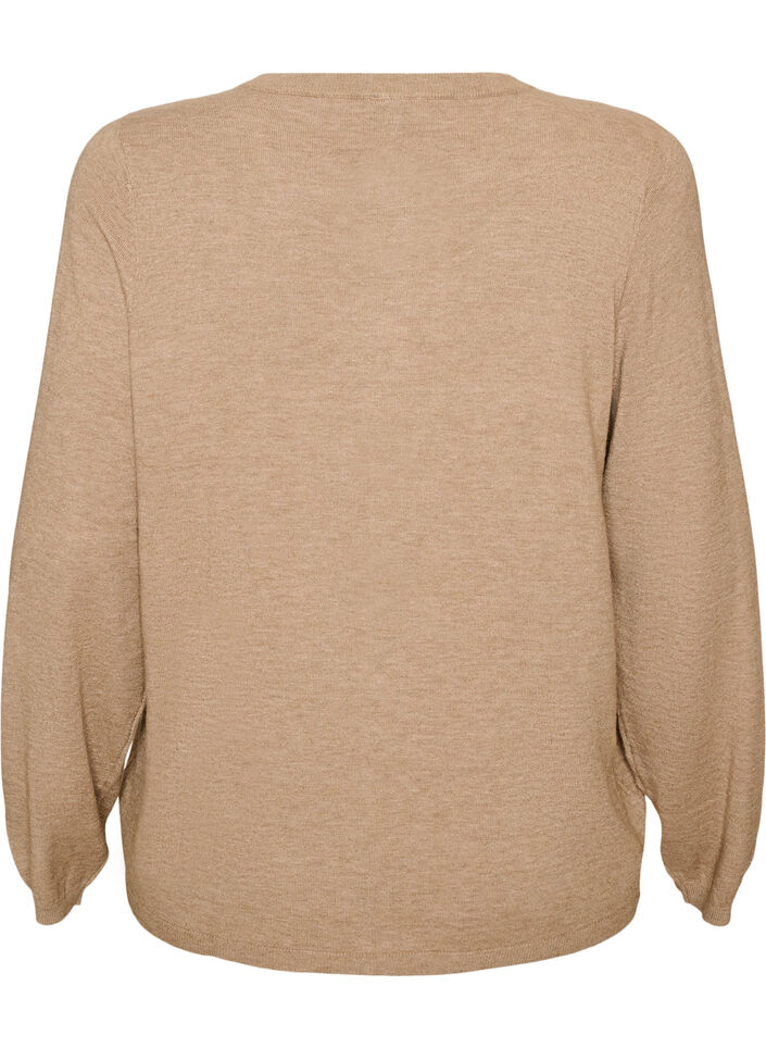 Neuletakki py&ouml;reill&auml; napeilla, Beige, Packshot image number 1