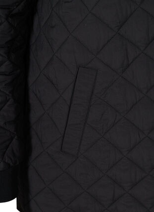 Lyhyt tikattu takki taskuilla, Black, Packshot image number 3