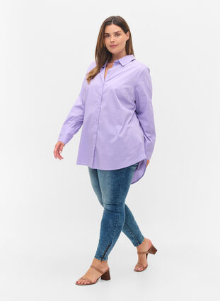Pitkähihainen paita korkeilla manseteilla, Lavender, Model image number 2