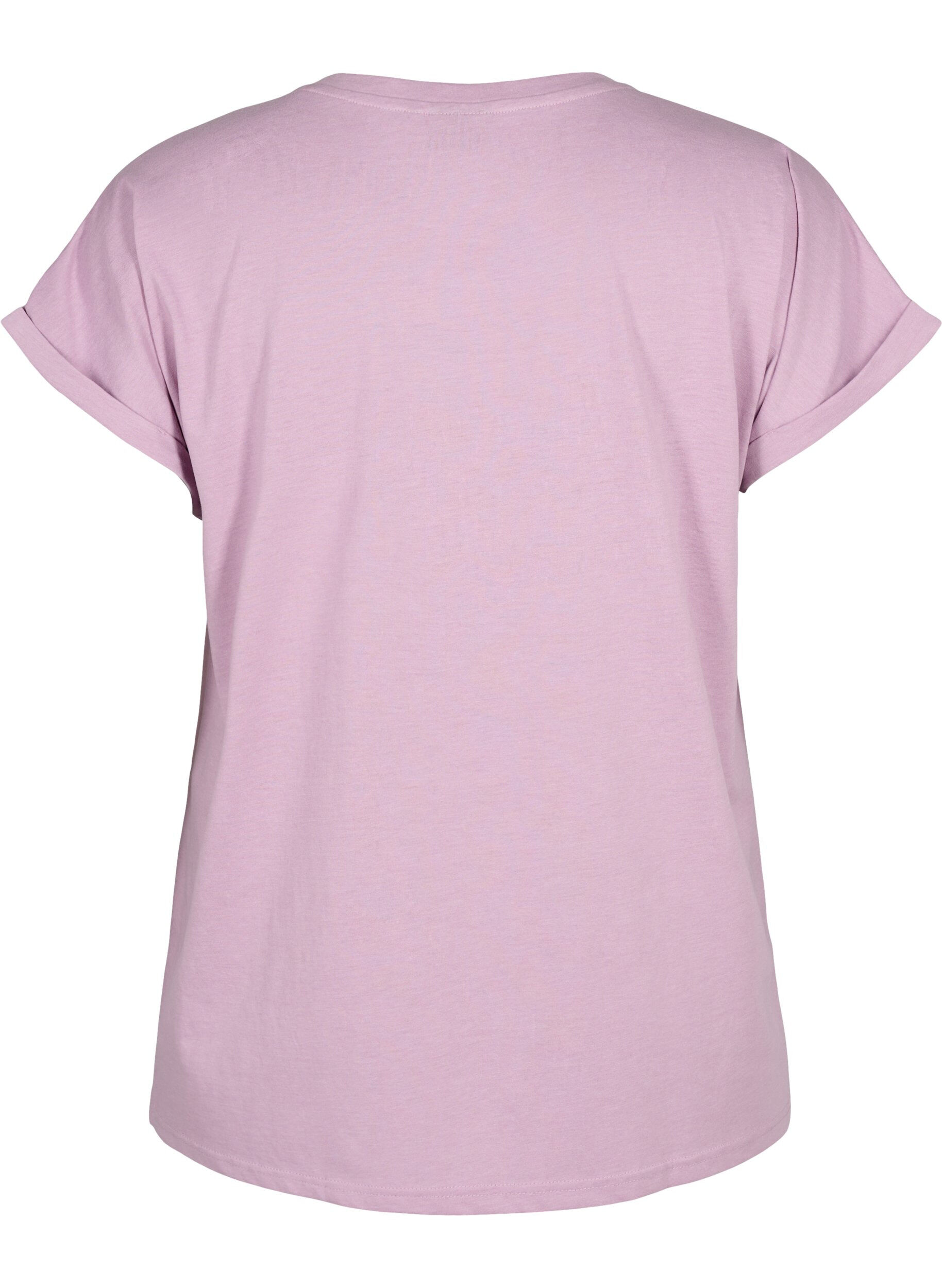 ZizziLyhythihainen t-paita puuvillasekoitteesta, Violetti, Packshot image number 1