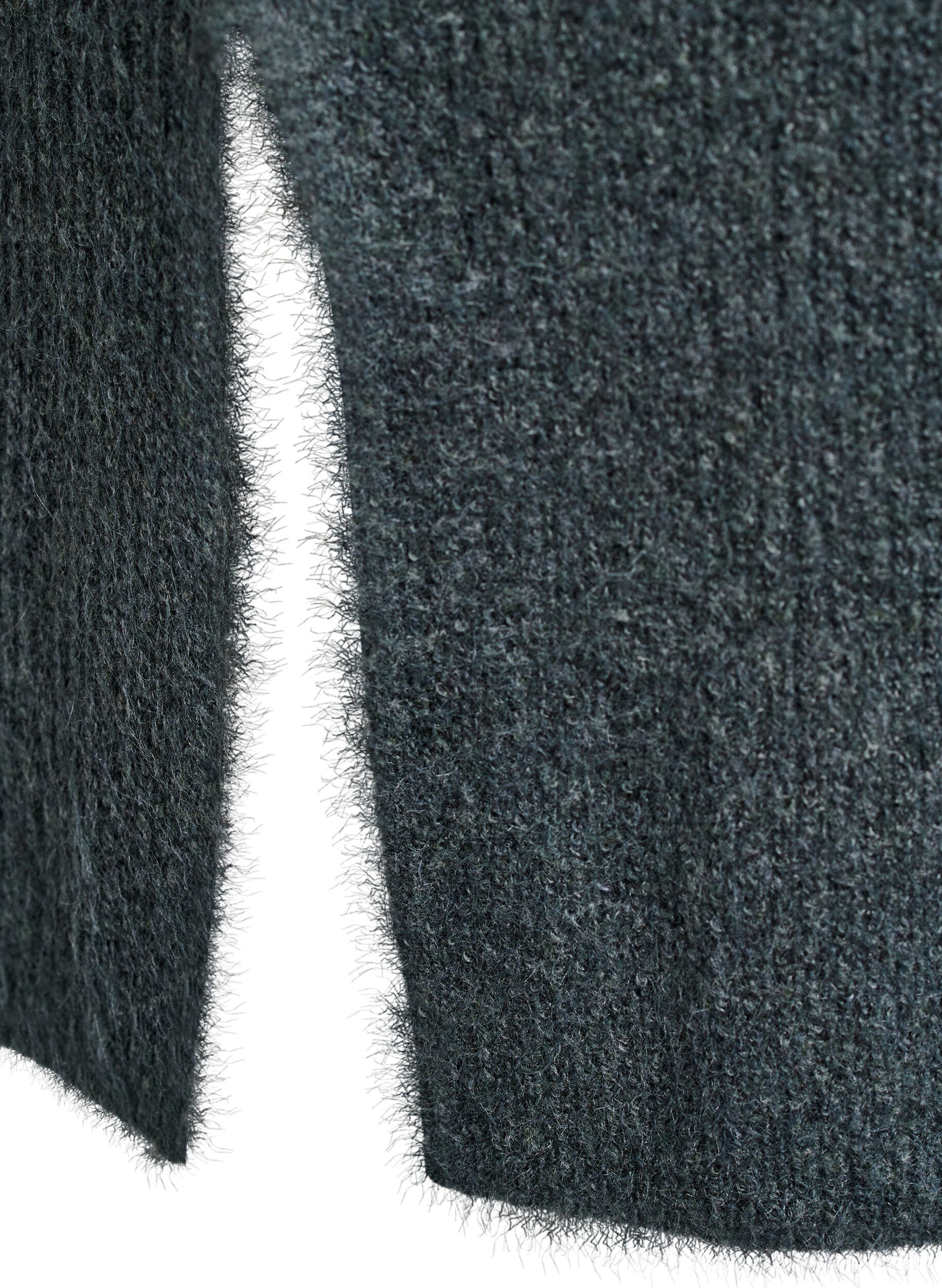 Zizzi Pitk&auml; neulemekko korkealla kauluksella, Vihre&auml;, Packshot image number 3