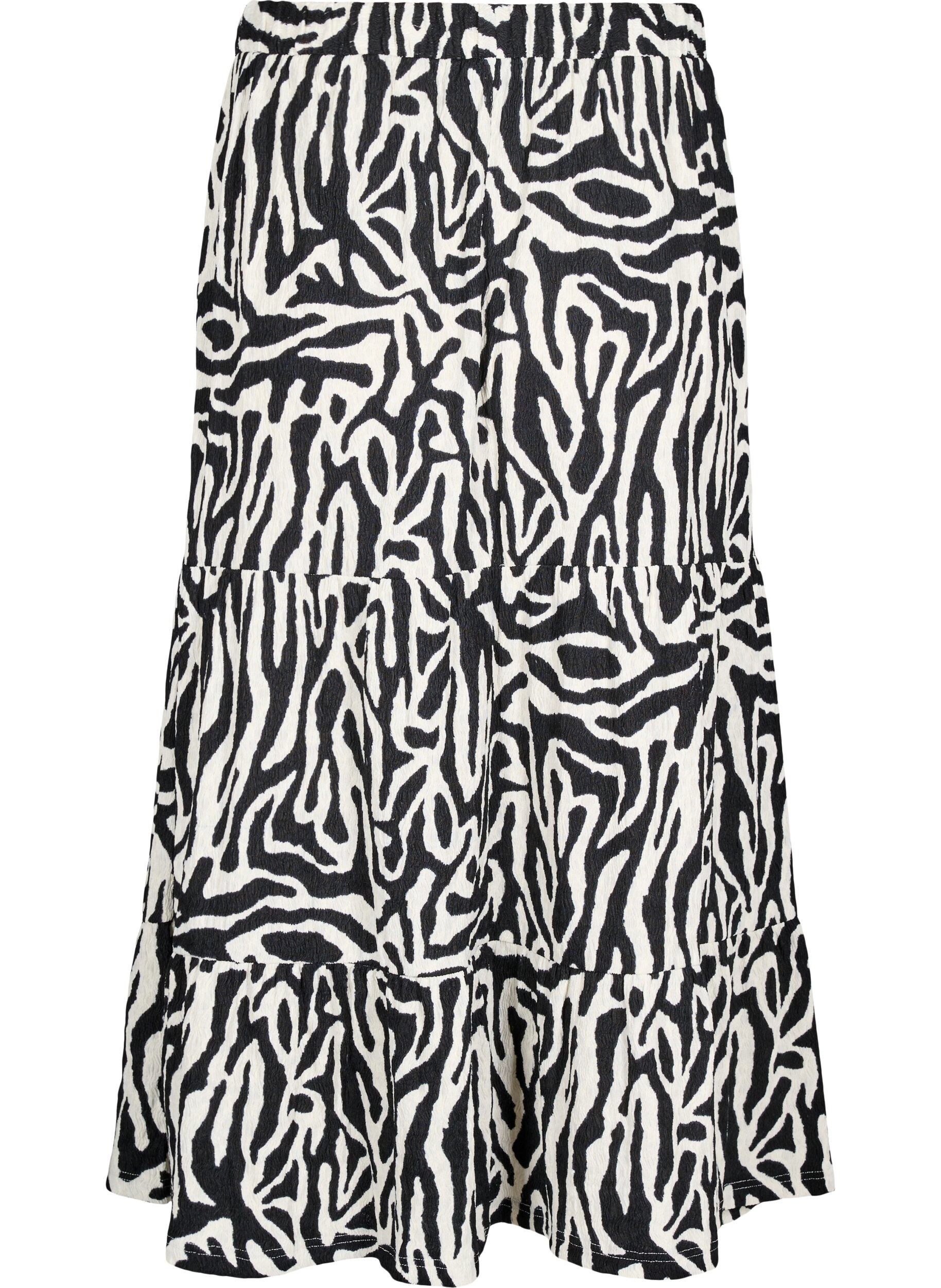 Zizzi Pitk&auml; hame seeprakuosilla, Black w. White Zebra, Packshot image number 1