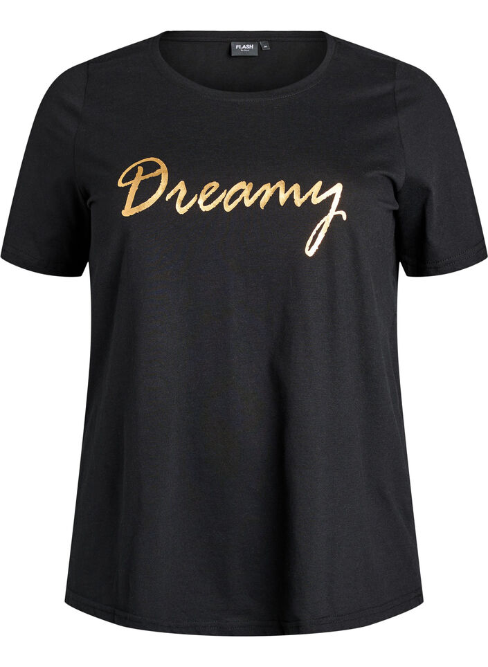 T-paita printill&auml;, Musta, Packshot image number 0