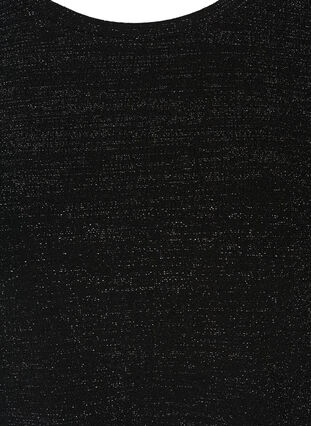 Pitkähihainen pusero kimalteella , Black, Packshot image number 2