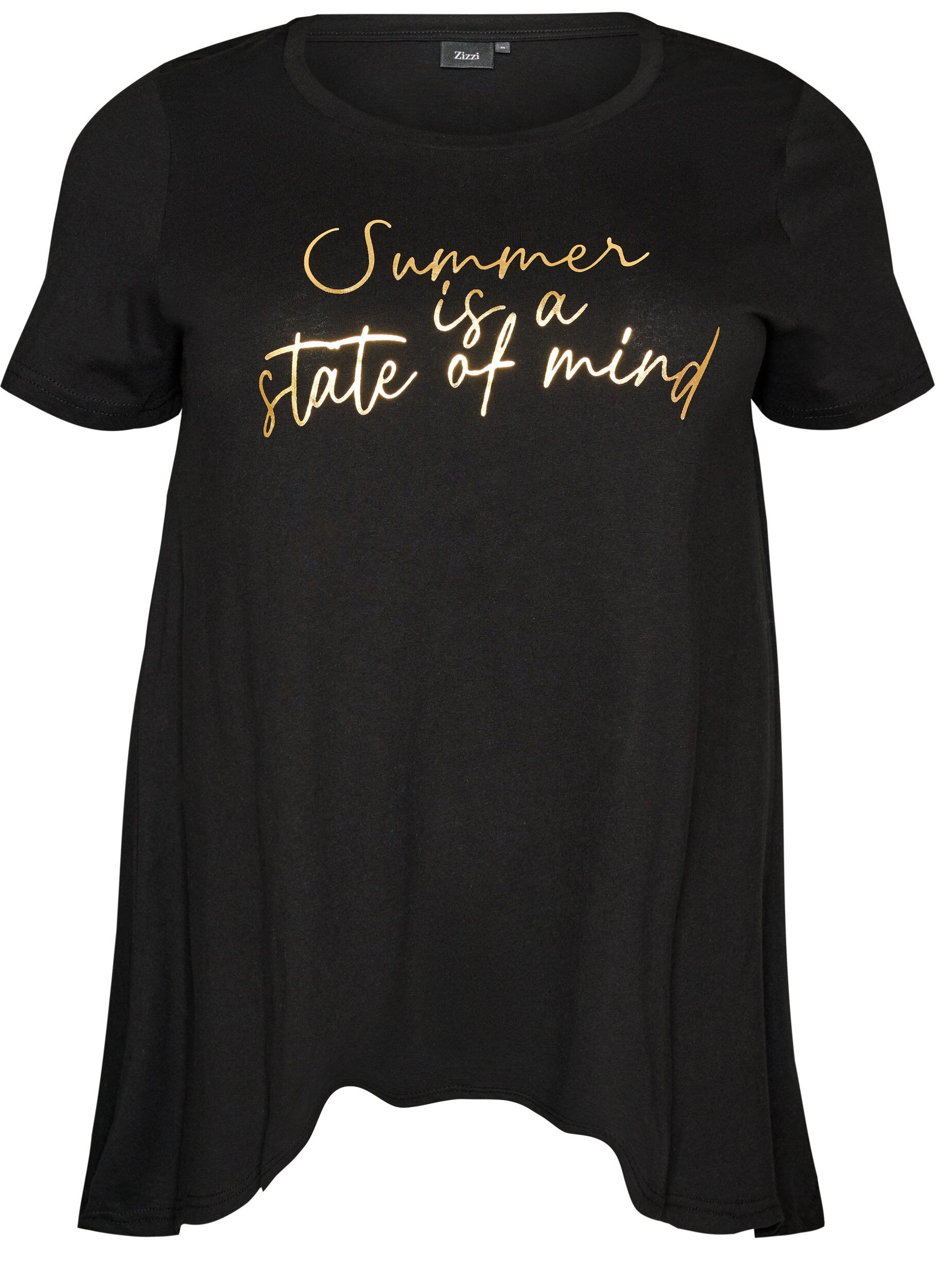 ZizziT-paita py&ouml;re&auml;ll&auml; p&auml;&auml;ntiell&auml; ja A-linjaisella mallilla, Musta, Packshot image number 0