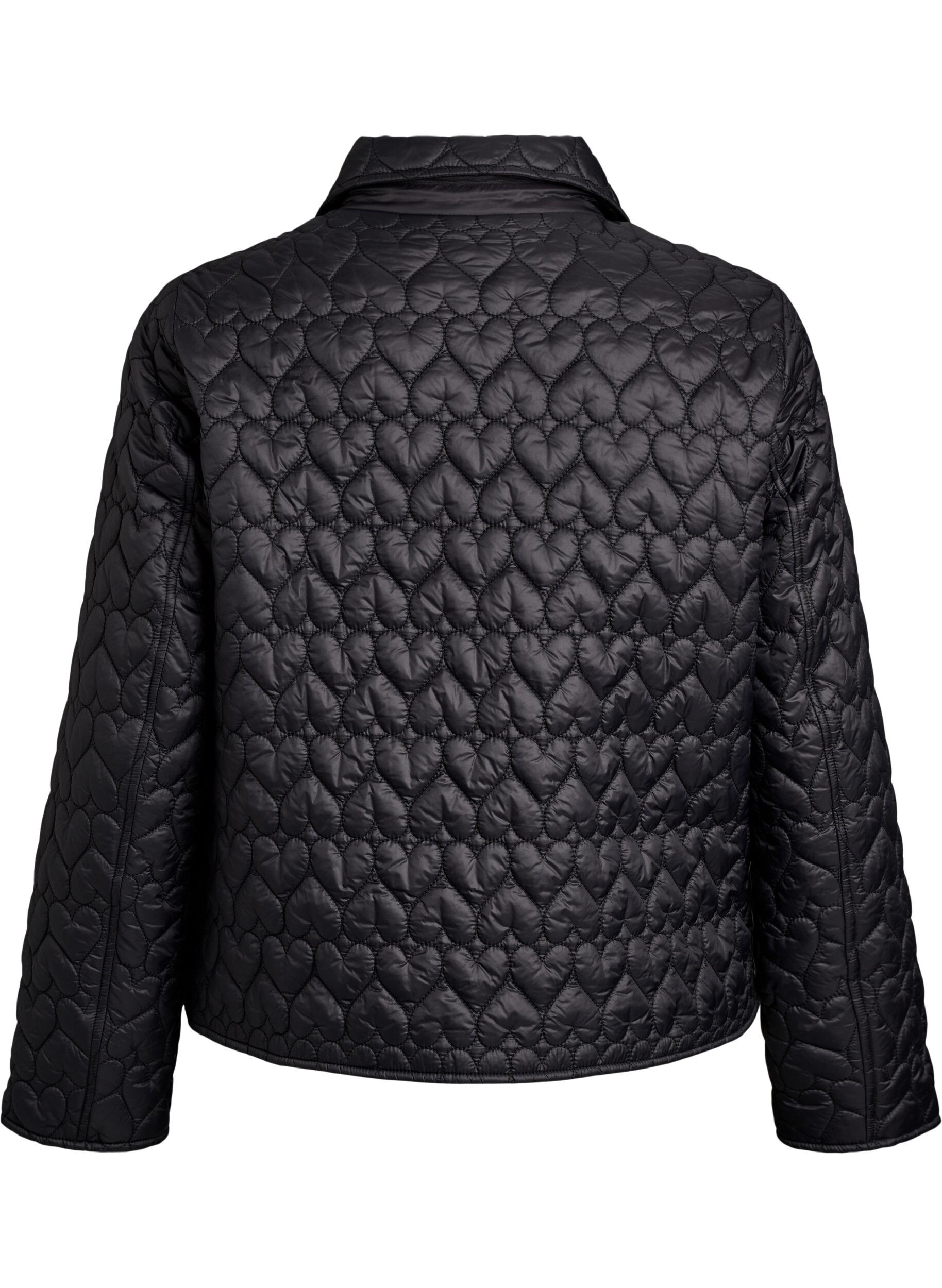 ZizziKevyesti topattu takki koristeellisilla tikkauksilla, Musta, Packshot image number 1
