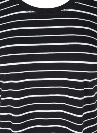 Raidallinen t-paita puuvillasta , Black/White Stripe, Packshot image number 2