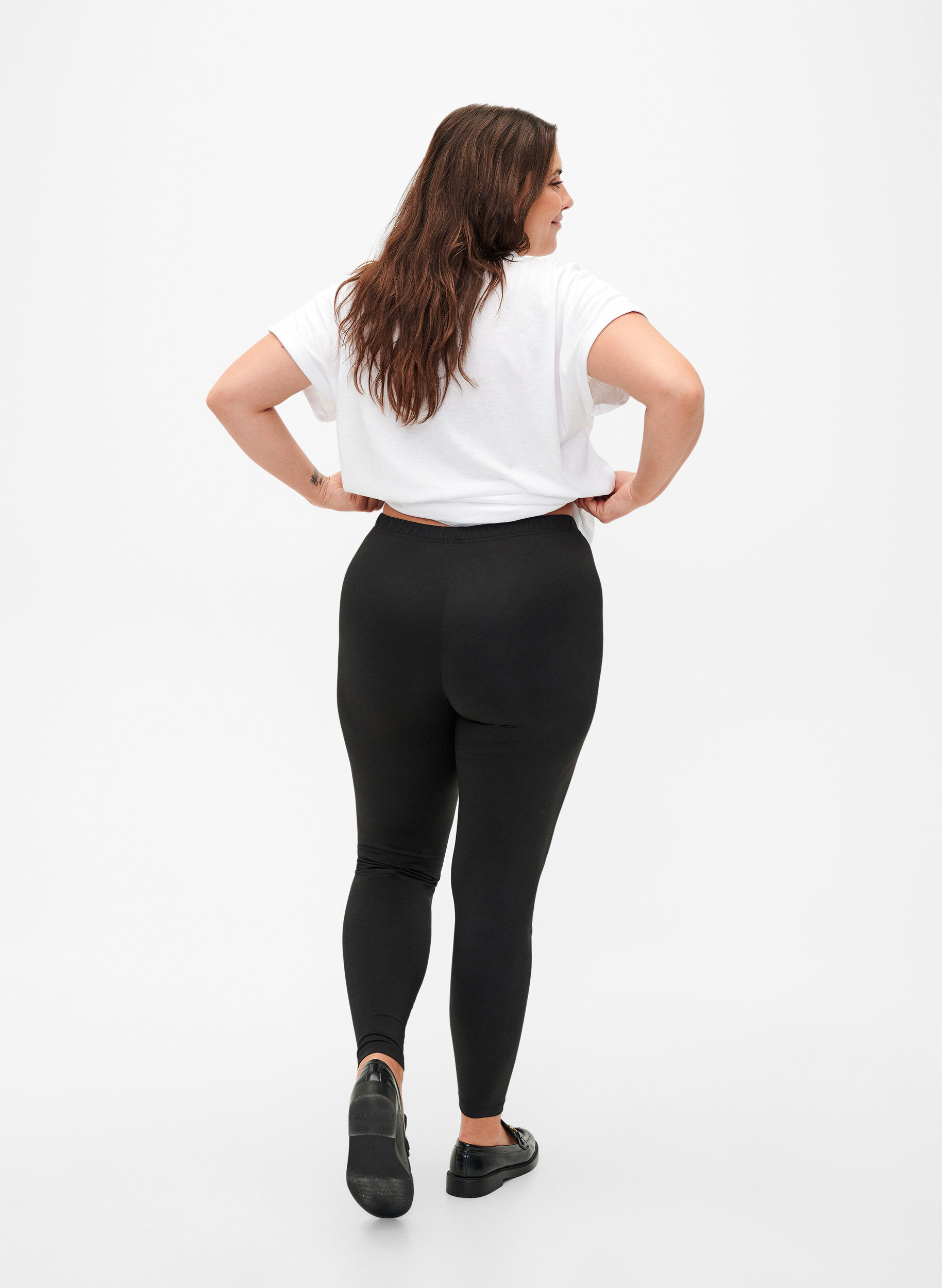Zizzi 2-pack basic -leggingsit, Musta, Model image number 2