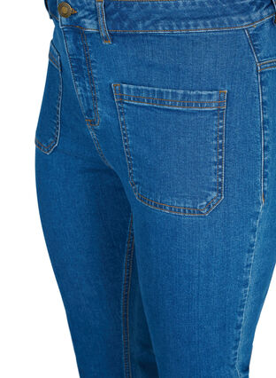 Ellen bootcut-farkut isoilla taskuilla, Blue denim, Packshot image number 2