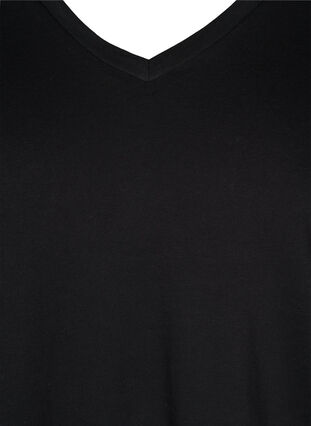T-paita ekologisesta puuvillasta v-aukolla, Black, Packshot image number 2