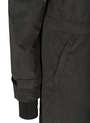 Vedenpitävä takki hupulla ja säädettävällä vyötäröllä , Black, Packshot image number 3