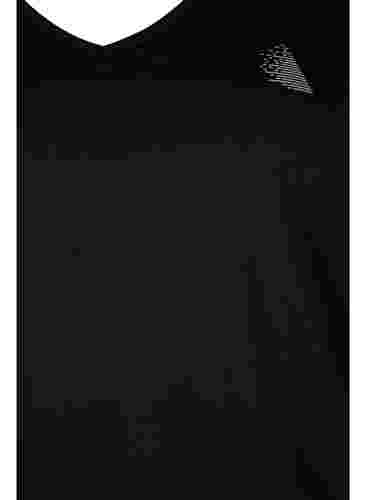 Yksivärinen t-paita v-pääntiellä treeniin, Black, Packshot image number 2
