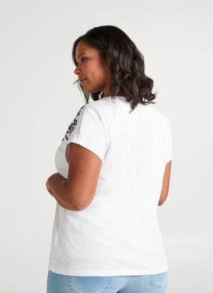 T-paita printillä, Bright White W. mood indigo, Model image number 1