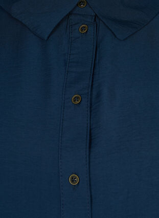 Viskoosinen paitamekko röyhelöreunuksella, Navy Blazer, Packshot image number 2