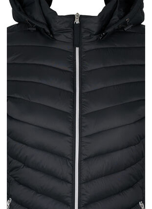 Kevyt takki, jossa on taskut ja irrotettava huppu, Black, Packshot image number 2