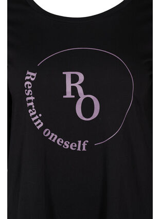 Puuvillainen t-paita 3/4-hihoilla, Black RO, Packshot image number 2