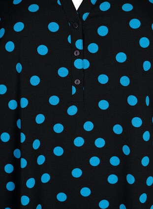 Pilkullinen tunika 3/4-hihoilla, Black Blue Dot, Packshot image number 2