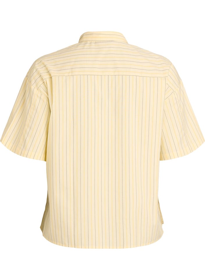 Raidallinen pusero rento istuvuus, Keltainen, Packshot image number 1