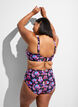 Korkeavy&ouml;t&auml;r&ouml;iset bikinihousut kuosilla, Violetti, Model image number 1