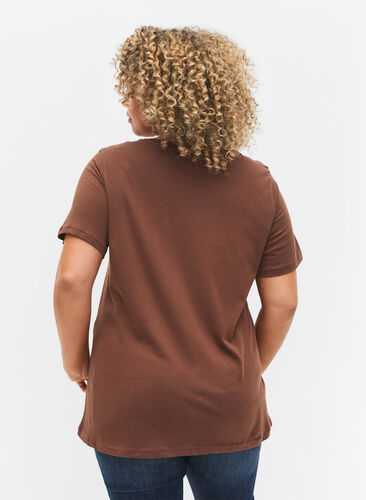 Puuvillainen t-paita lyhyillä hihoilla, Chestnut Change, Model image number 1