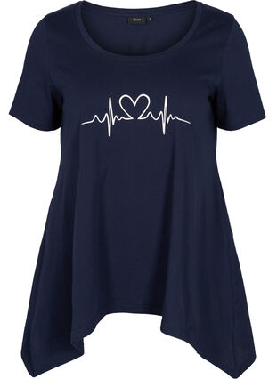 Lyhythihainen puuvillainen t-paita a-mallissa , Night Sky Silv Heart, Packshot image number 0