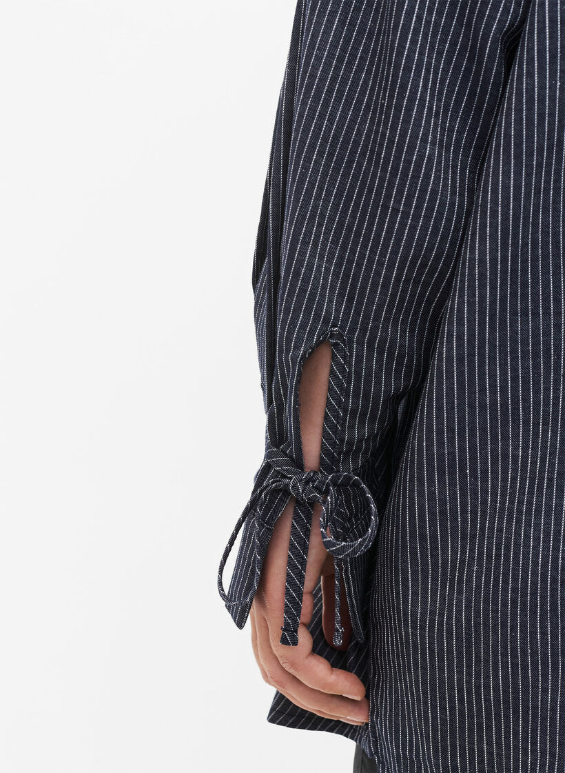 Paita, jonka hihoissa on nauhat, Navy Stripe, Model image number 2
