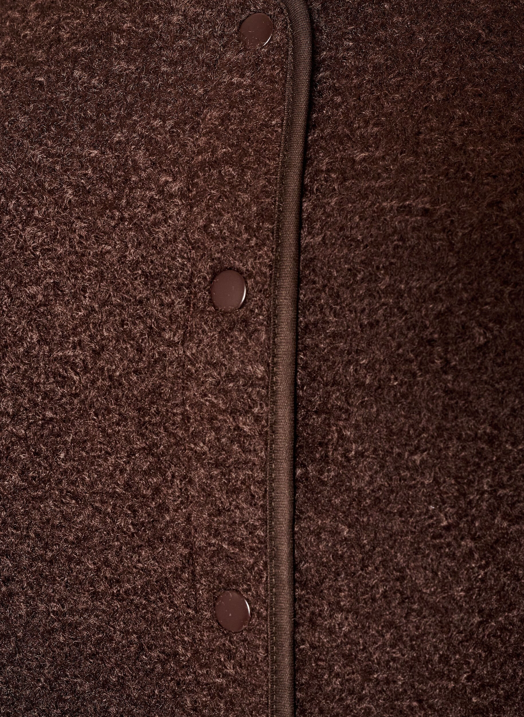 ZizziFleece-liivi neppareilla ja sivutaskuilla, Ruskea, Packshot image number 2