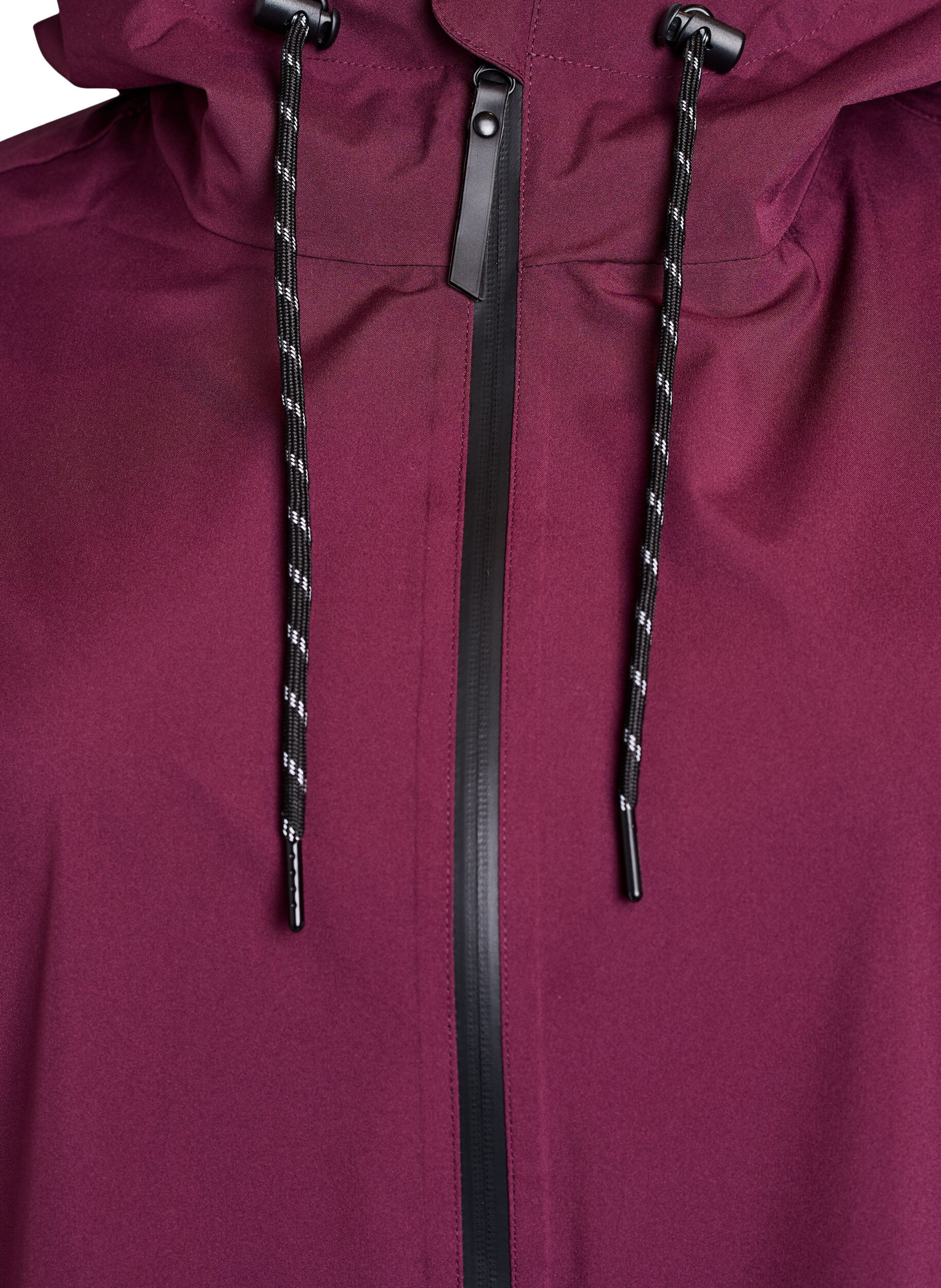 ZizziSadetakki, jossa on taskut ja huppu, Tumma Bordeaux, Packshot image number 2
