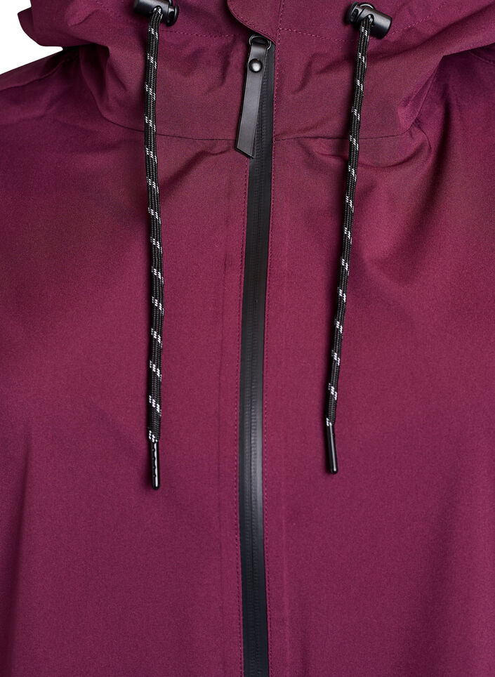 Sadetakki, jossa on taskut ja huppu, Tumma Bordeaux, Packshot image number 2