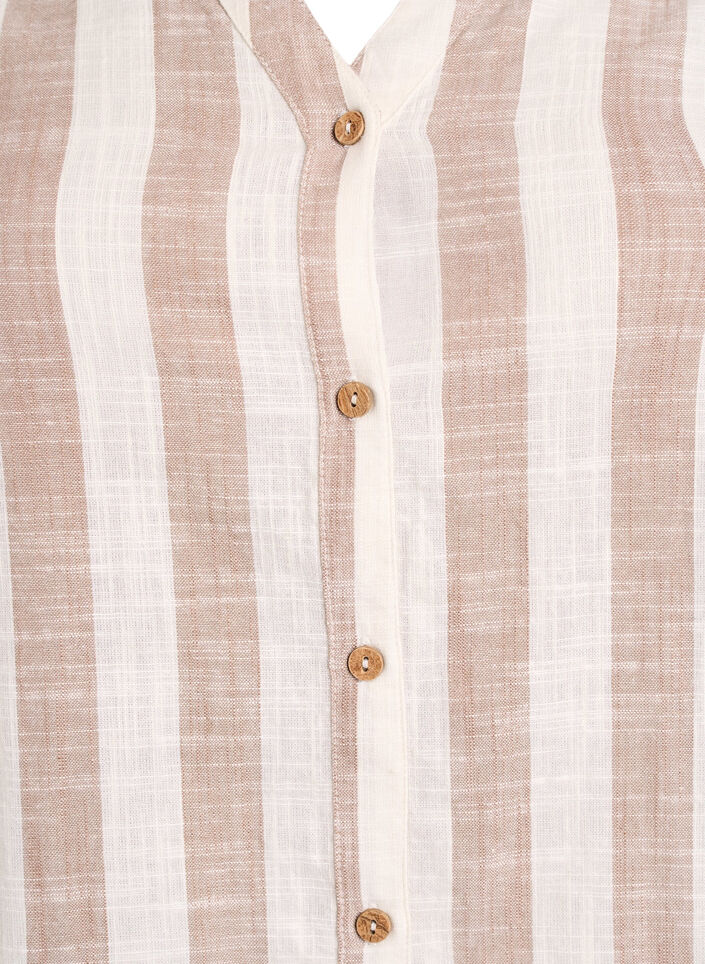 Puuvillainen paitapusero V-p&auml;&auml;ntiell&auml;, Beige, Packshot image number 2