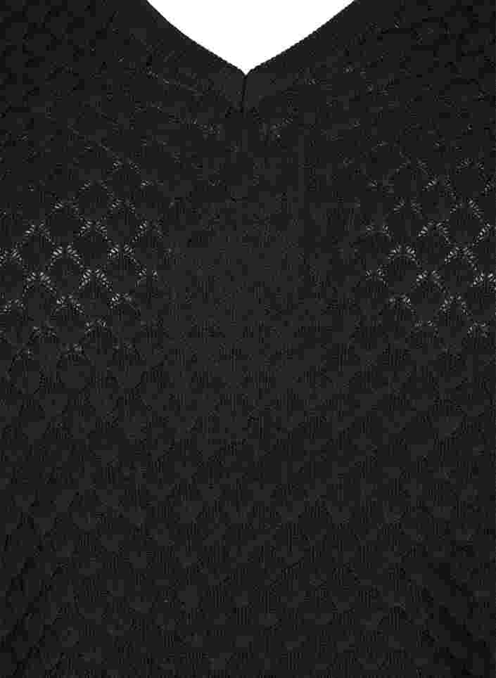 Neulepusero kuviolla ja v-aukolla, Black, Packshot image number 2