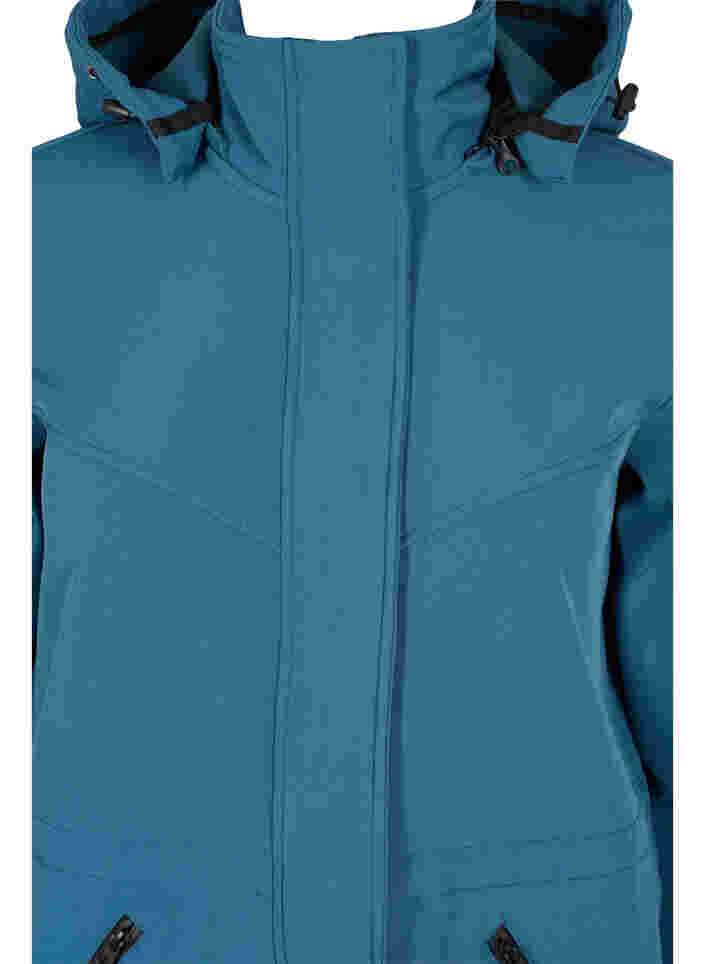 Pitkä hupullinen softshell-takki, Stargazer Solid, Packshot image number 2