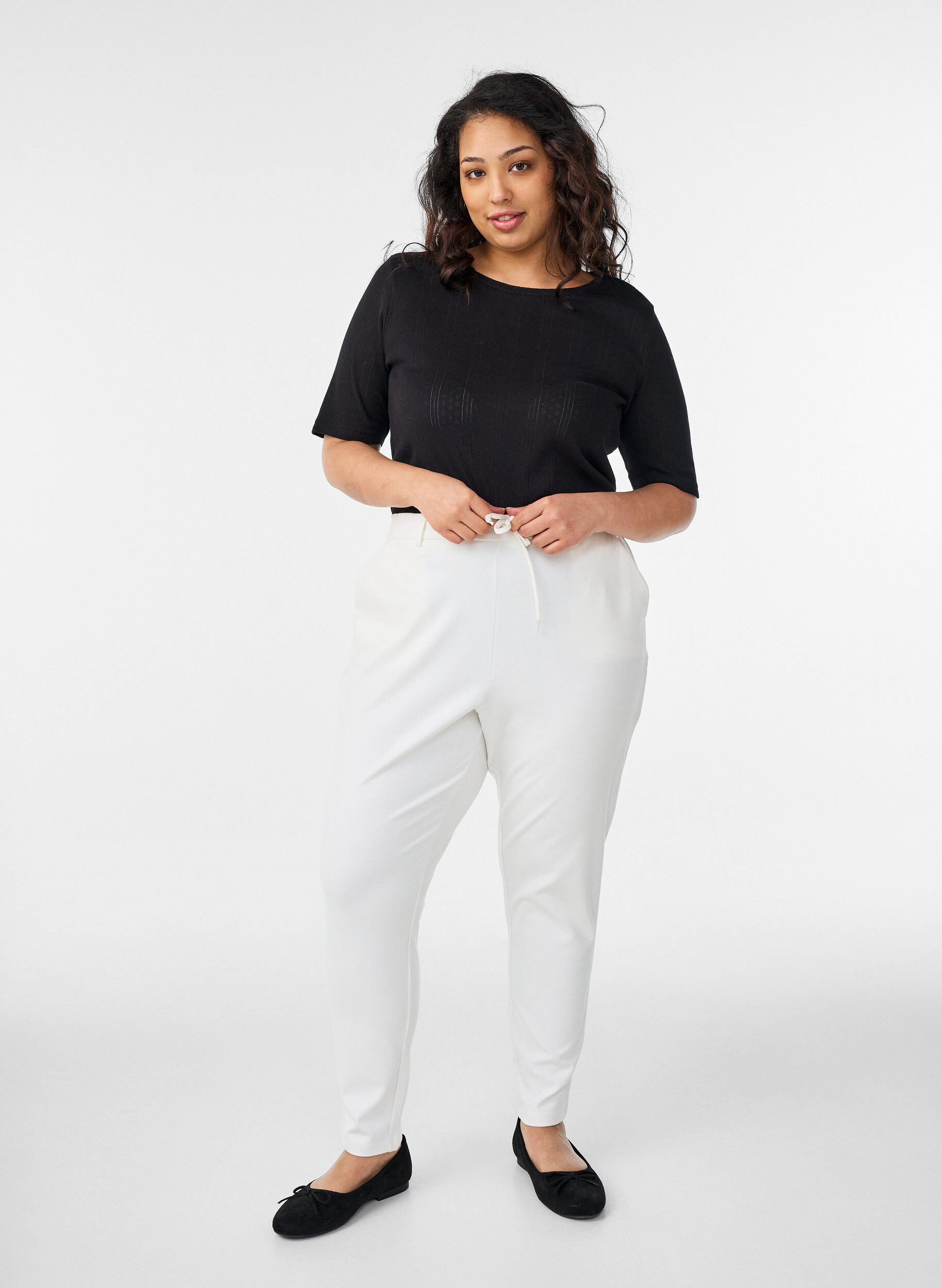 Maddison-lyhyet housut, Valkoinen, Model