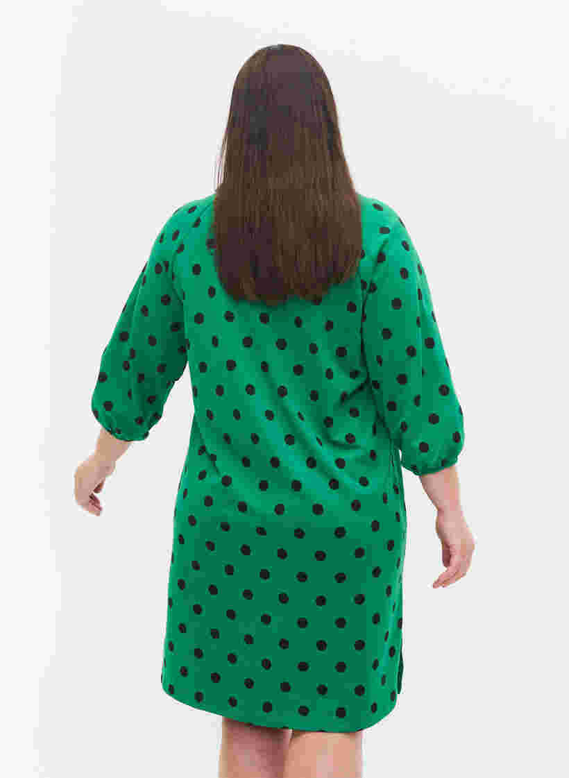 Pilkullinen mekko 3/4-hihoilla, Jolly Green Dot, Model image number 1