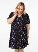 Lyhyt mekko kukkakuviolla, Musta, Model image number 0