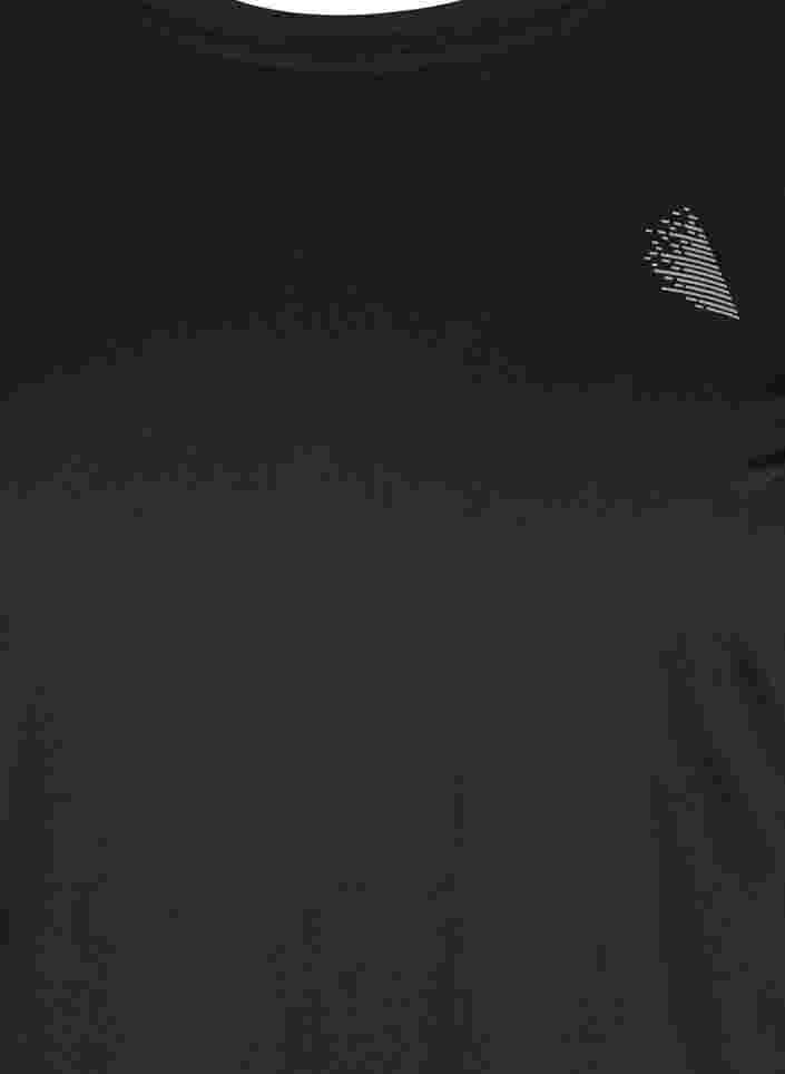 Pitkähihainen treenipusero tekstiprintillä, Black, Packshot image number 2