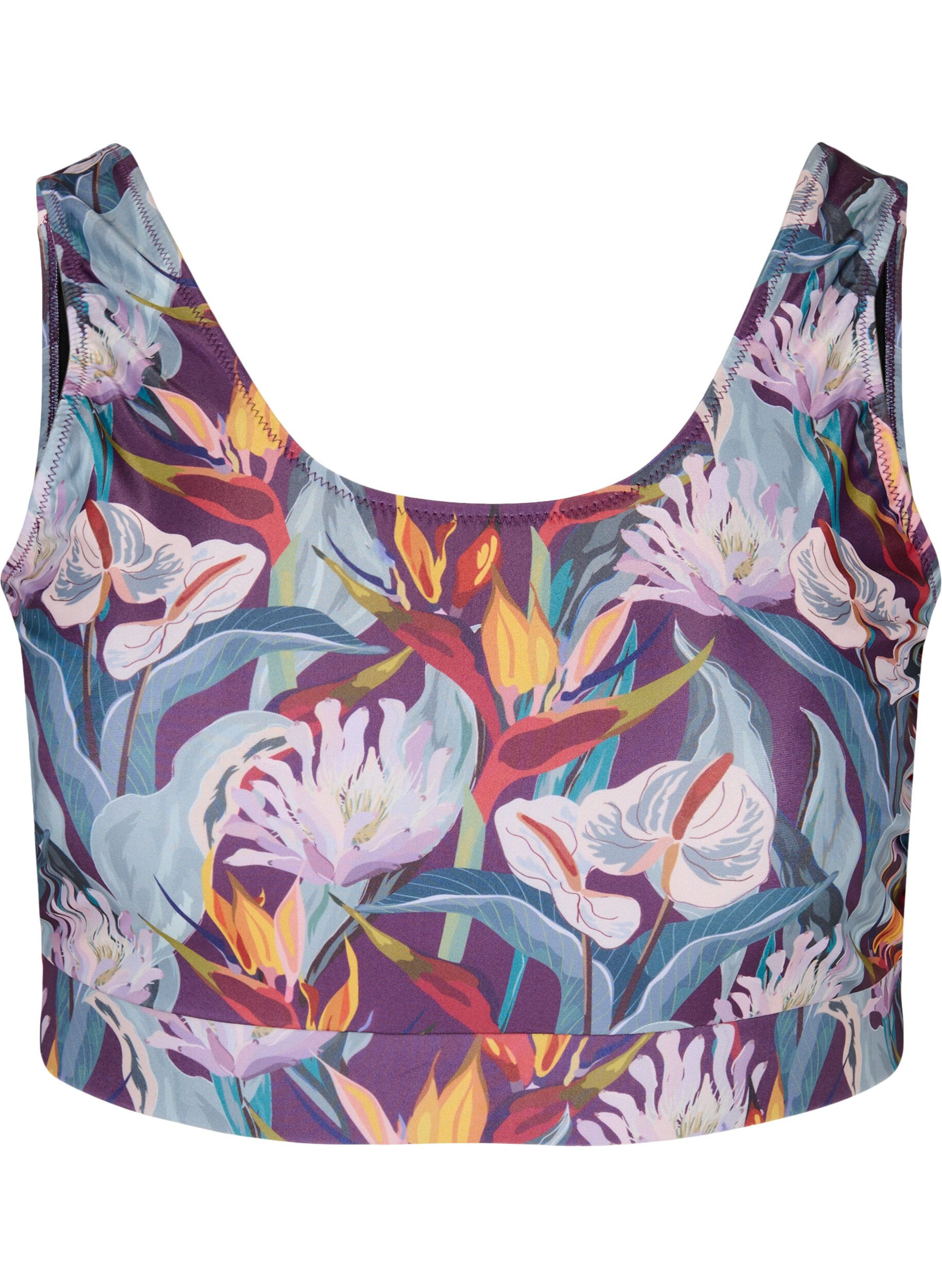 Zizzi Bikiniyl&auml;osa py&ouml;re&auml;ll&auml; p&auml;&auml;ntiell&auml;, Deep Tropical Print, Packshot image number 0