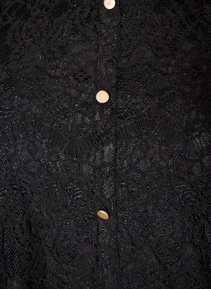 Pitsipusero koristeellisilla napeilla, Musta, Packshot image number 2