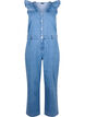 Farkkuhaalarit röyhelöillä, Light Blue Denim, Packshot image number 0