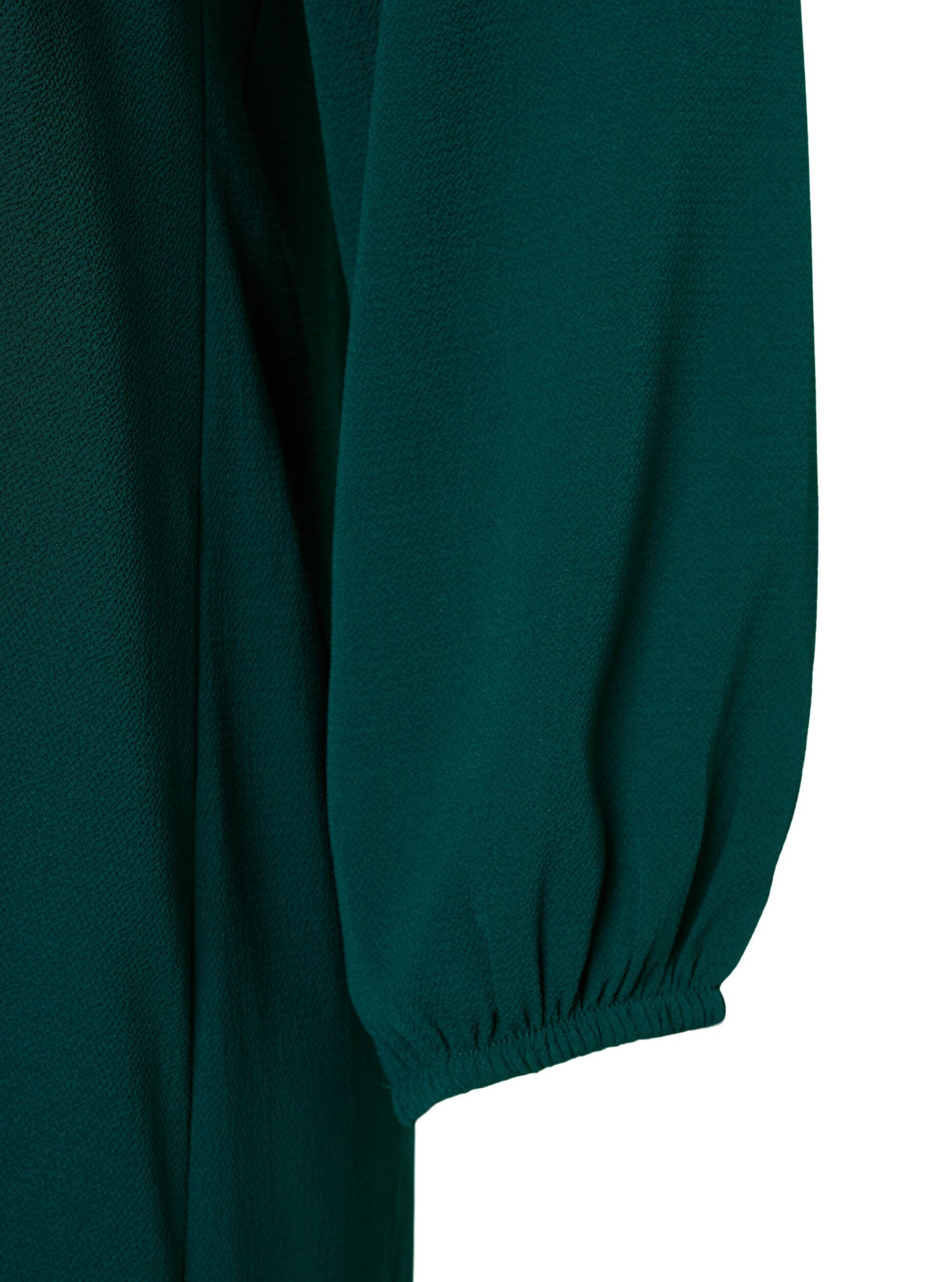 Zizzi Pitk&auml;hihainen V-kaula-aukkoinen mekko., Scarab, Packshot image number 3