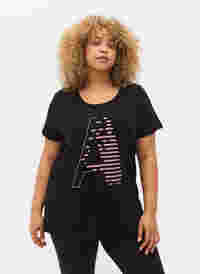 T-paita printillä treeniin , Black w. Purple A, Model