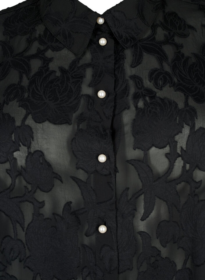 Jacquard-paita helminapeilla, Black, Packshot image number 2
