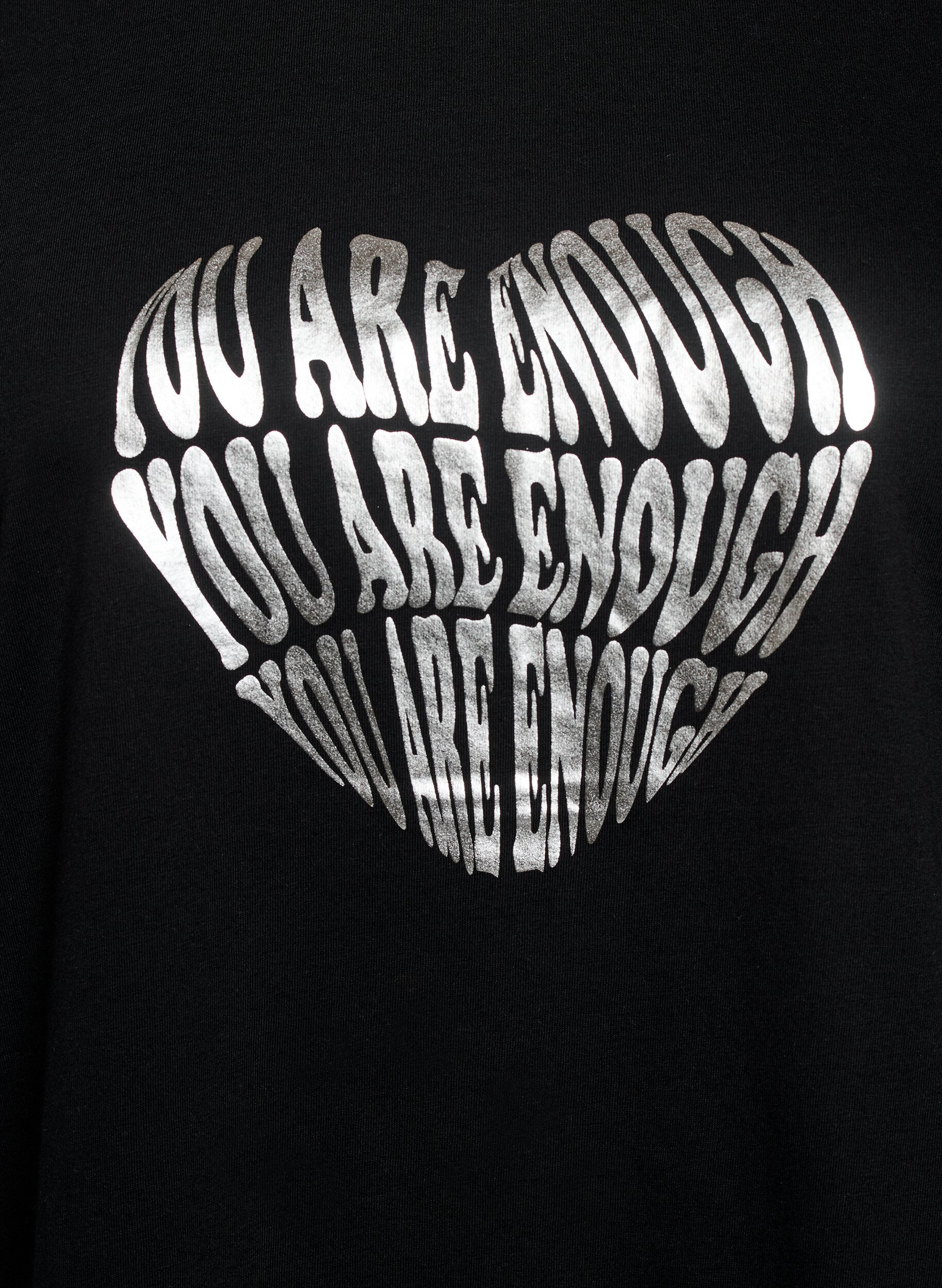 Zizzi T-paita printill&auml;, Musta, Packshot image number 2