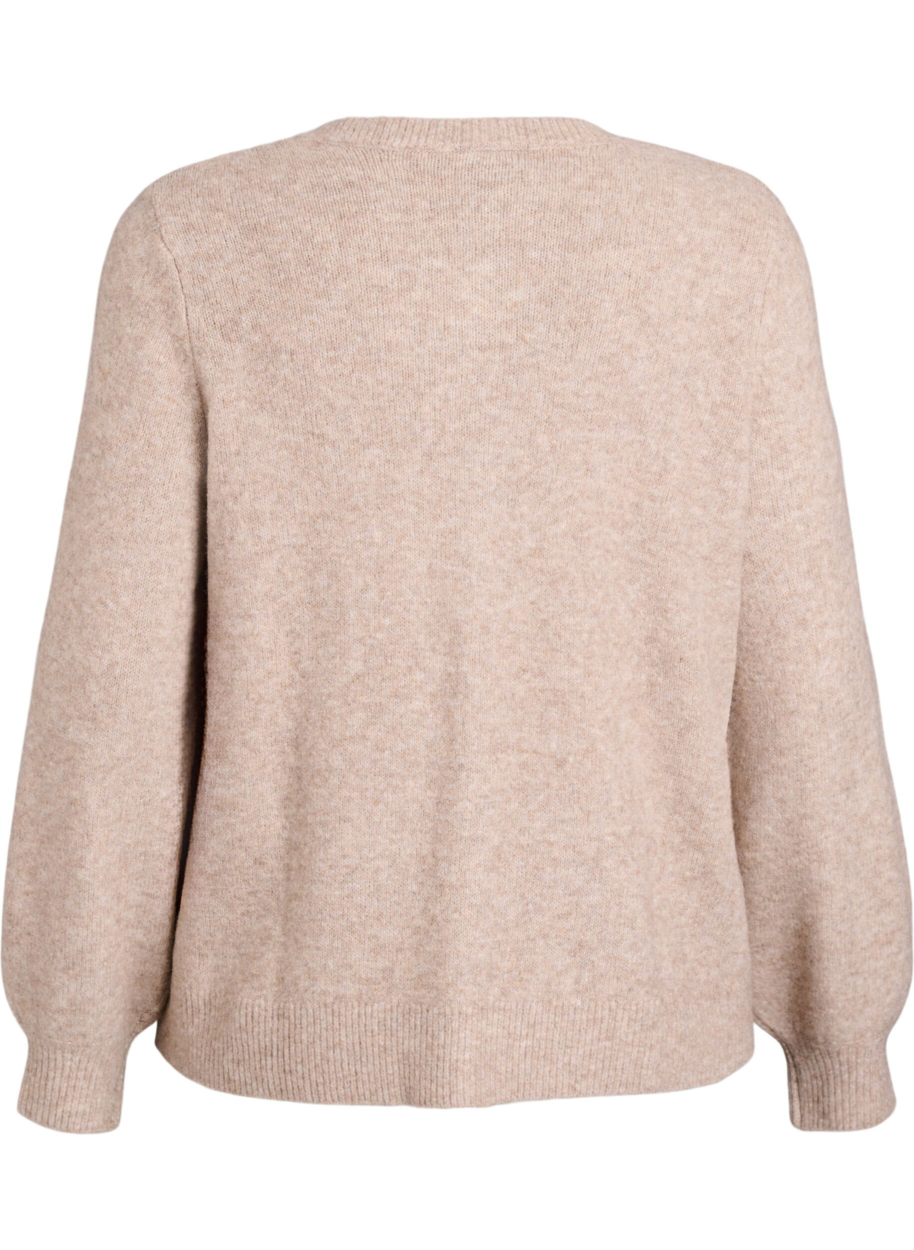 ZizziNeuletakki syd&auml;menmuotoisilla napeilla, Beige, Packshot image number 1