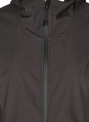 Softshell takki hupulla ja säädettävällä vyötäröllä, Dark Grey Melange, Packshot image number 2