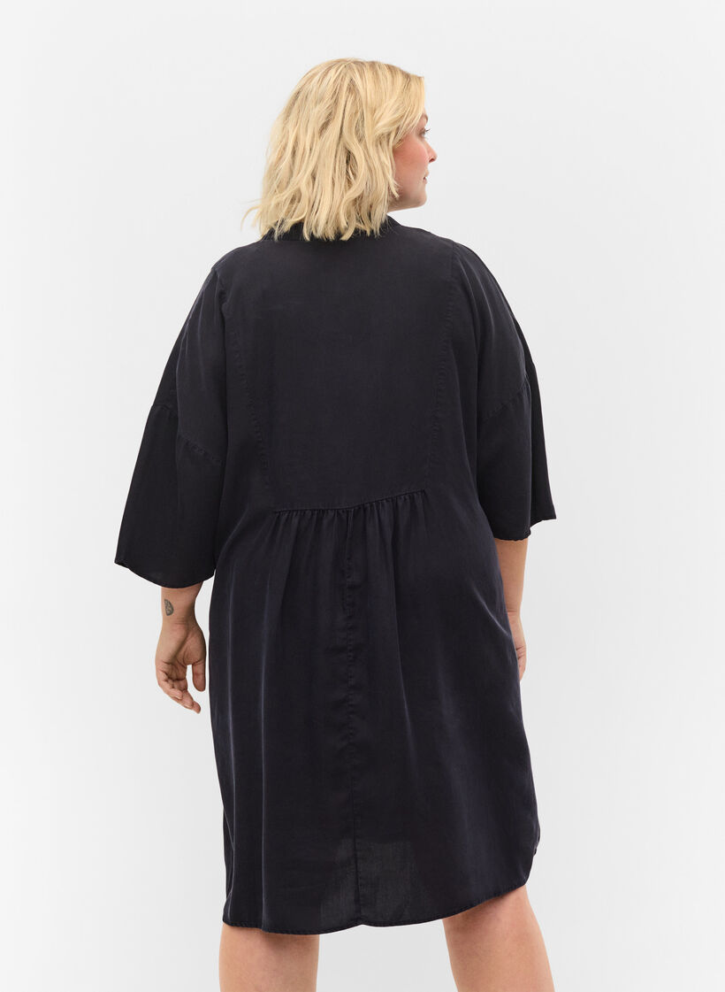Mekko 3/4-hihoilla lyocellista (TENCEL™), Black, Model image number 1